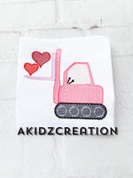 valentine forklift embroidery design, forklift embroidery design, heart embroidery design, sketch forklift embroidery design, sketch hearts embroidery design, valentine embroidery, sketch designs, sketch vehicles, vehicle embroidery design