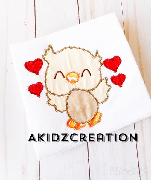 valentine owl embroidery design, owl embroidery design, love owl embroidery design, valentine owl applique, applique, animal embroidery design, bird embroidery design