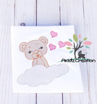 valentine embroidery design, valentine bear embroidery design, sketch bear embroidery design, valentine hearts embroidery design, bear in the clouds embroidery design, bear embroidery design, cloud embroidery design, sketch bear embroidery design, sketch heart embroidery design, sketch cloud embroidery design