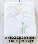 vintage easter lily embroidery design, easter lily embroidery design, lily embroidery design, vintage embroidery design, flower embroidery design, akidzcreation, machine embroidery lily embroidery design