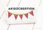 watermelon banner embroidery design, watermelon bunting embroidery design, machine embroidery bunting embroidery design, food embroidery design, monogram embroidery design