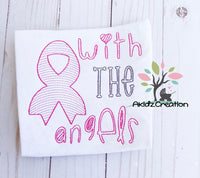 with the angels embroidery design, cancer embroidery design, cancer awareness embroidery design, angels embroidery design