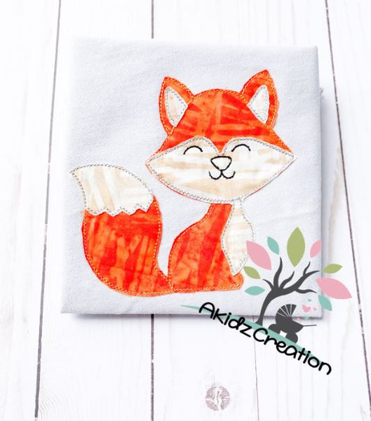 woodland fox embroidery design, fox embroidery design, woodland creatures embroidery design, applique, fox applique