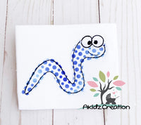 worm embroidery design, worm applique