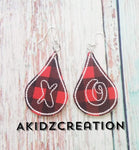 ith xoxo earrings, in the hoop earrings design, in the hoop embroidery earrings, earrings design