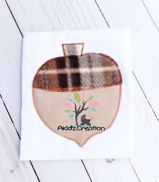 zz acorn embroidery design, acorn applique, applique, machine embroidery acorn , fall embroidery design, nut embroidery design