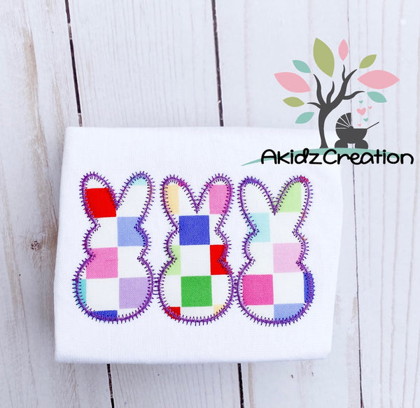 rabbit embroidery, bunny embroidery, machine embroidery, akidzcreation, applique, rabbit applique, easter applique, bunny embroidery design, bunny trio embroidery design, peeps embroidery design, rabbit applique, machine embroidery bunny embroidery design, easter embroidery design, spring embroidery design