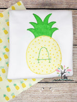 pineapple embroidery design, pineapple applique embroidery design, machine embroidery pineapple design, zig zag applique, fruit embroidery design, food embroidery design, citrus fruit embroidery design