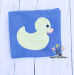 rubber duck embroidery design, zig zag applique embroidery design, duck embroidery design, duck applique