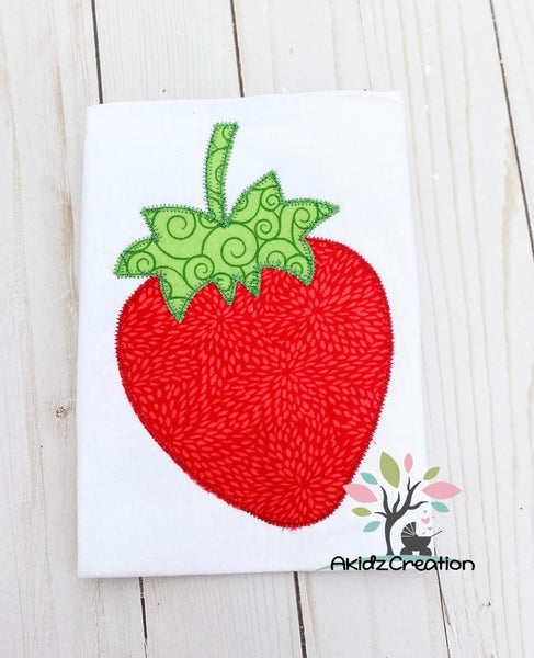 zig zag applique, zig zag strawberry applique, fruit applique, fruit embroidery design